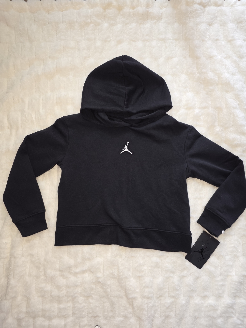 Jordan Black Kids' Pullover Hoodie with White Jumpman